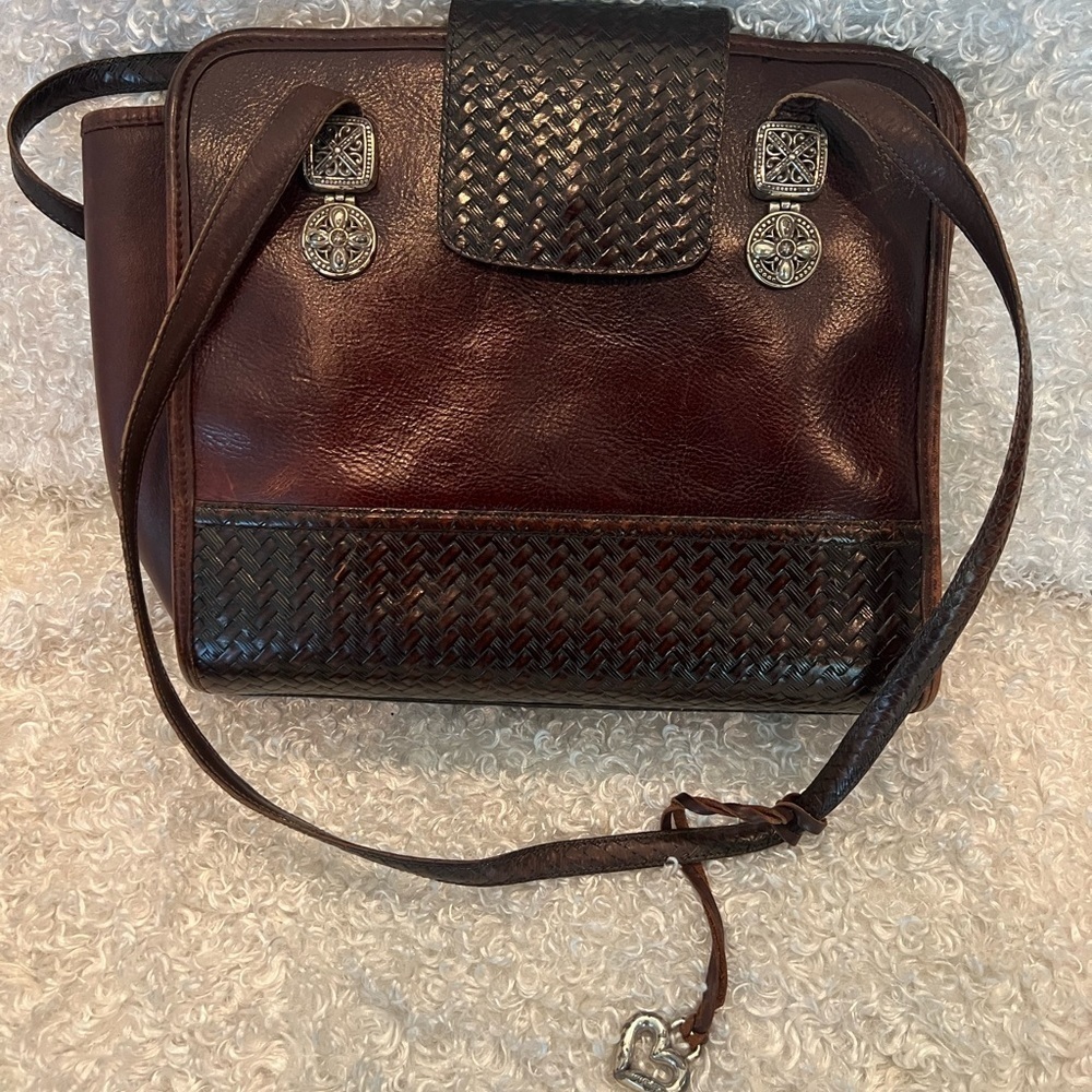 Brighton Vintage Brown Leather Embossed Shoulder bag